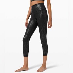 Lululemon Wunder Under High-Rise Crop 23" Shine Acclimatize Black Black Foil